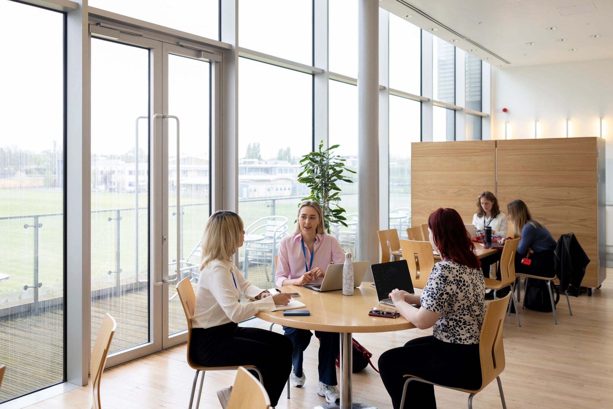 Small business team collaborating around a table